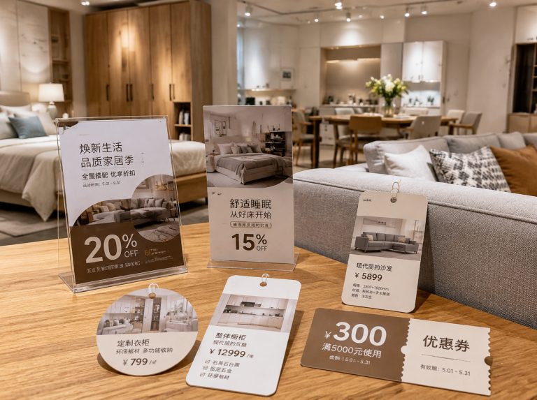 安阳县家具门店单页海报与吊牌